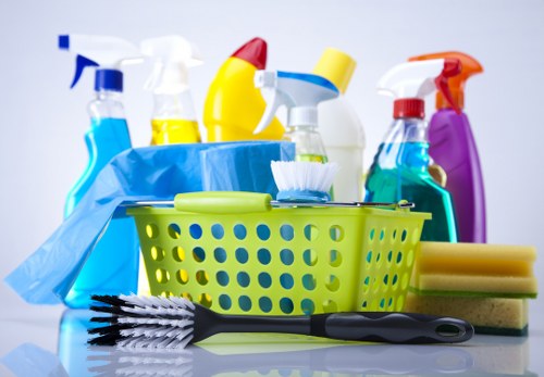 Local cleaners working in an E8 apartment block