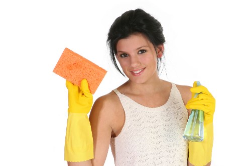 Cleaners in E8 completing a risk assessment before cleaning
