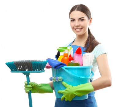 Local cleaning team working in a Hackney commercial workspace
